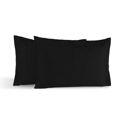 Kit 02 Portas Travesseiros Percal 180 Fios Silver 60% Algodão 40% Poliéster - Preto