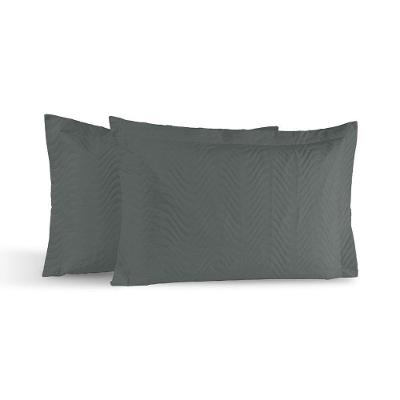 Kit 02 Portas Travesseiros Percal 180 Fios Silver 60% Algodão 40% Poliéster - Grafite