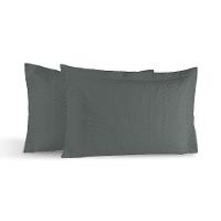 Kit 02 Portas Travesseiros Percal 180 Fios Silver 60% Algodão 40% Poliéster - Grafite - 1