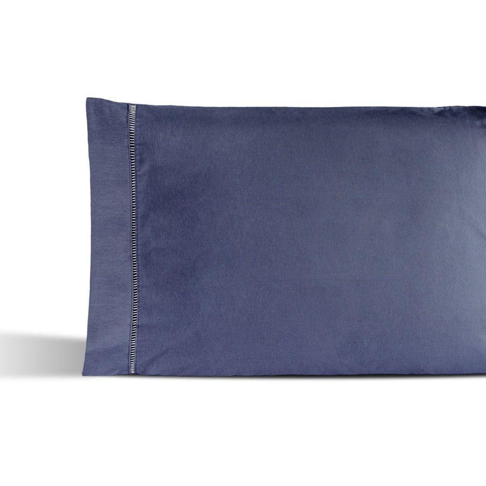 Kit 02 Fronhas Percal 180 Fios Ponto Palito Dream 60% Algodão 40% Poliéster - Topázio - 2