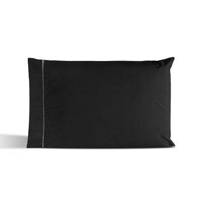 Kit 02 Fronhas Percal 180 Fios Ponto Palito Dream 60% Algodão 40% Poliéster - Preto
