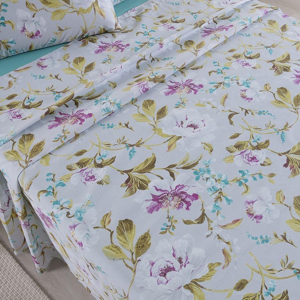 Jogo De Lençol 4 Peças Queen Percal 180 Fios Homme 60% Algodão 40% Poliéster - Vivace Cinza - 5