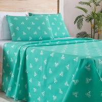 Jogo De Lençol 4 Peças Queen Percal 180 Fios Homme 60% Algodão 40% Poliéster - Liberty Azul Ocean