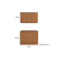 Kit Cozinha Modulada 3 Peças Ciela (1aéreo+1balcão+1complemento) C3p21 Canela - Kappesberg - 3