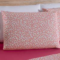 Jogo De Lençol 4 Peças Queen Percal 180 Fios Homme 60% Algodão 40% Poliéster - Gummy Pink - 6