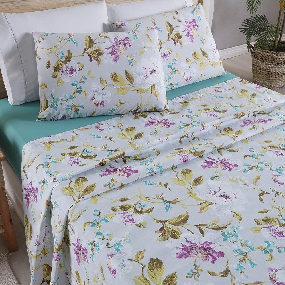 Jogo De Lençol 4 Peças King Percal 180 Fios Homme 60% Algodão 40% Poliéster - Vivace Cinza - 3