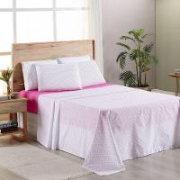 Jogo De Lençol 4 Peças King Percal 180 Fios Homme 60% Algodão 40% Poliéster - Polka Pink - 2