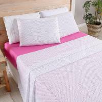 Jogo De Lençol 4 Peças King Percal 180 Fios Homme 60% Algodão 40% Poliéster - Polka Pink - 3