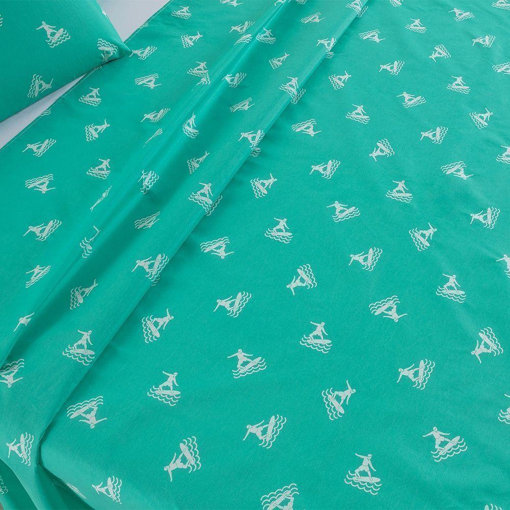 Jogo De Lençol 4 Peças King Percal 180 Fios Homme 60% Algodão 40% Poliéster - Liberty Azul Ocean - 6