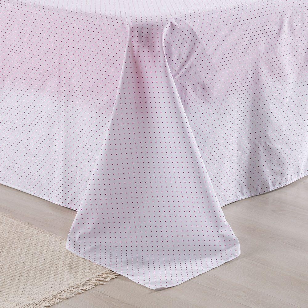 Jogo De Lençol 4 Peças Casal Percal 180 Fios Homme 60% Algodão 40% Poliéster - Polka Pink - 6