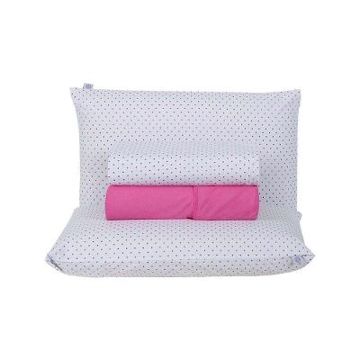 Jogo De Lençol 4 Peças Casal Percal 180 Fios Homme 60% Algodão 40% Poliéster - Polka Pink