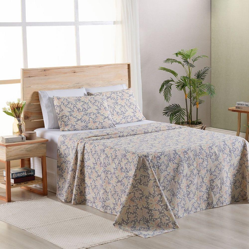 Jogo De Lençol 4 Peças Casal Percal 180 Fios Homme 60% Algodão 40% Poliéster - Peplum Salmão - 2