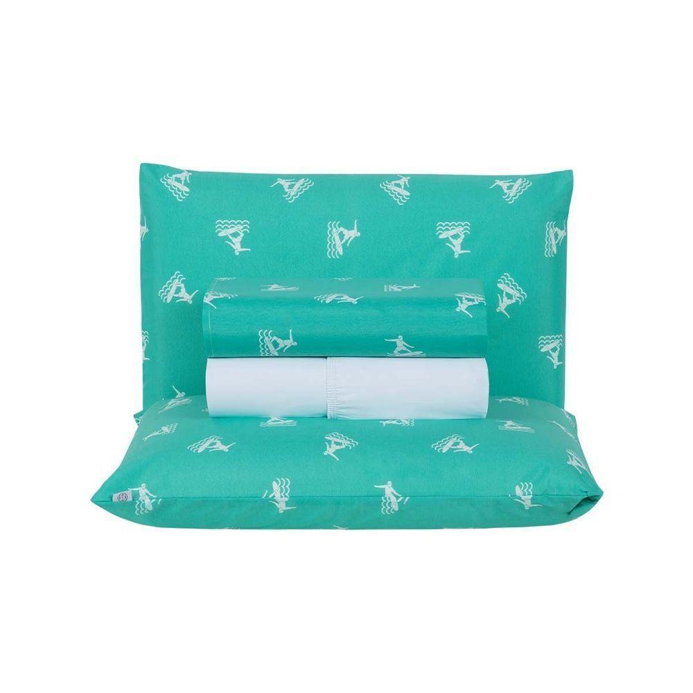 Jogo De Lençol 4 Peças Casal Percal 180 Fios Homme 60% Algodão 40% Poliéster - Liberty Azul Ocean - 1