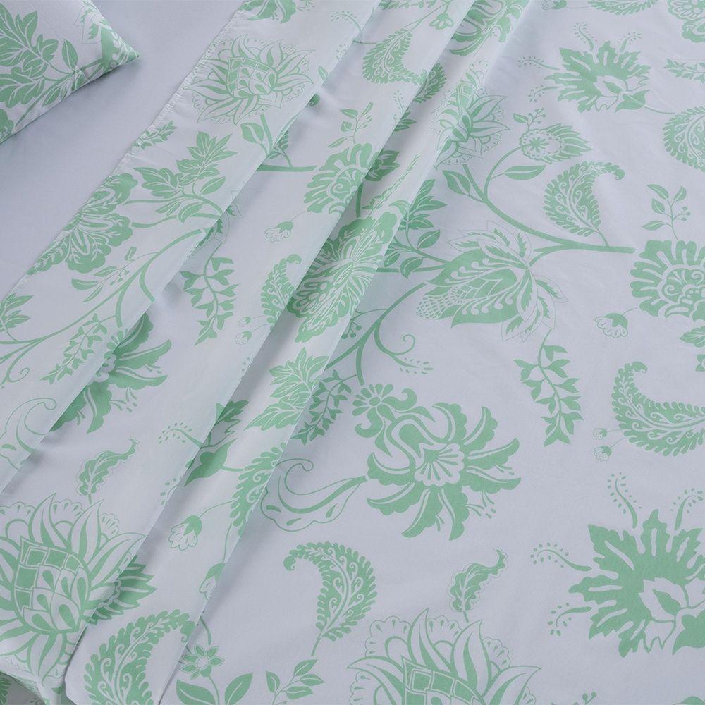 Jogo De Lençol 4 Peças Casal Percal 180 Fios Homme 60% Algodão 40% Poliéster - Jazzy Verde - 6