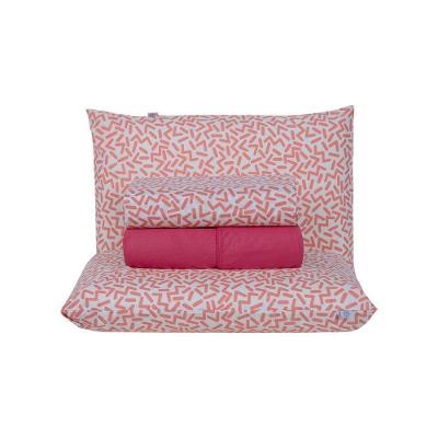 Jogo De Lençol 4 Peças King Percal 180 Fios Homme 60% Algodão 40% Poliéster - Gummy Pink