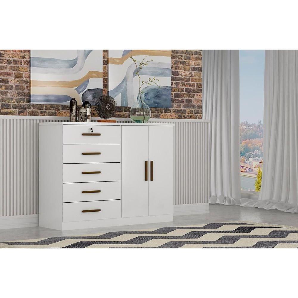 Cômoda Solteiro Space C- 2 Portas E 5 Gavetas Cumaru-fendi 25 - Novo Horizonte - 5