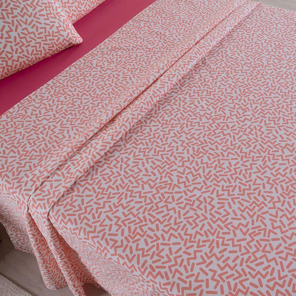 Jogo De Lençol 4 Peças King Percal 180 Fios Homme 60% Algodão 40% Poliéster - Gummy Pink - 7