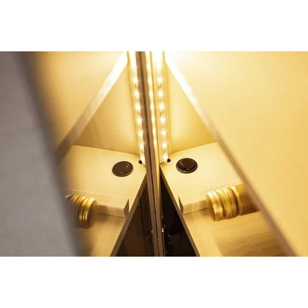 Cristaleira Sala Jantar Atena C- 2 Portas Reflecta 1 Gaveta E C- Led 70cm Jequitiba-off White Fosco - Linea Brasil - 8