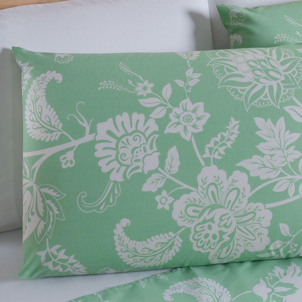 Jogo De Lençol 4 Peças Casal Percal 180 Fios Homme 60% Algodão 40% Poliéster - Jade Verde - 6