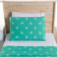 Jogo De Lençol 3 Peças Solteiro Percal 180 Fios Homme 60% Algodão 40% Poliéster - Liberty Azul Ocean - 6