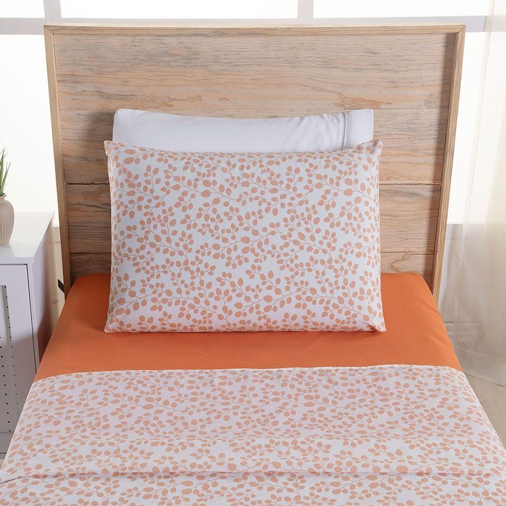 Jogo De Lençol 3 Peças Solteiro Percal 180 Fios Homme 60% Algodão 40% Poliéster - Lilith Laranja - 5