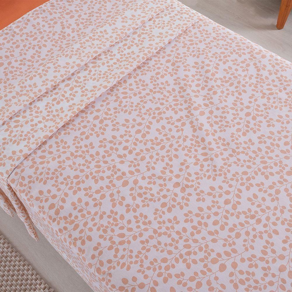 Jogo De Lençol 3 Peças Solteiro Percal 180 Fios Homme 60% Algodão 40% Poliéster - Lilith Laranja - 6