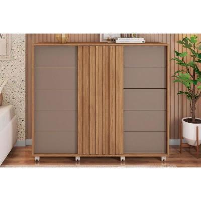 Cômoda Solteiro Pegasus 5 Gavetas MDP Fendi com Rodízios e Corrediças Telescópicas