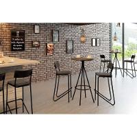 Kit 2 Banquetas Sala Jantar Atlas 1747 2 Un Preto-linho Grafite-courano Preto - Carraro - 8