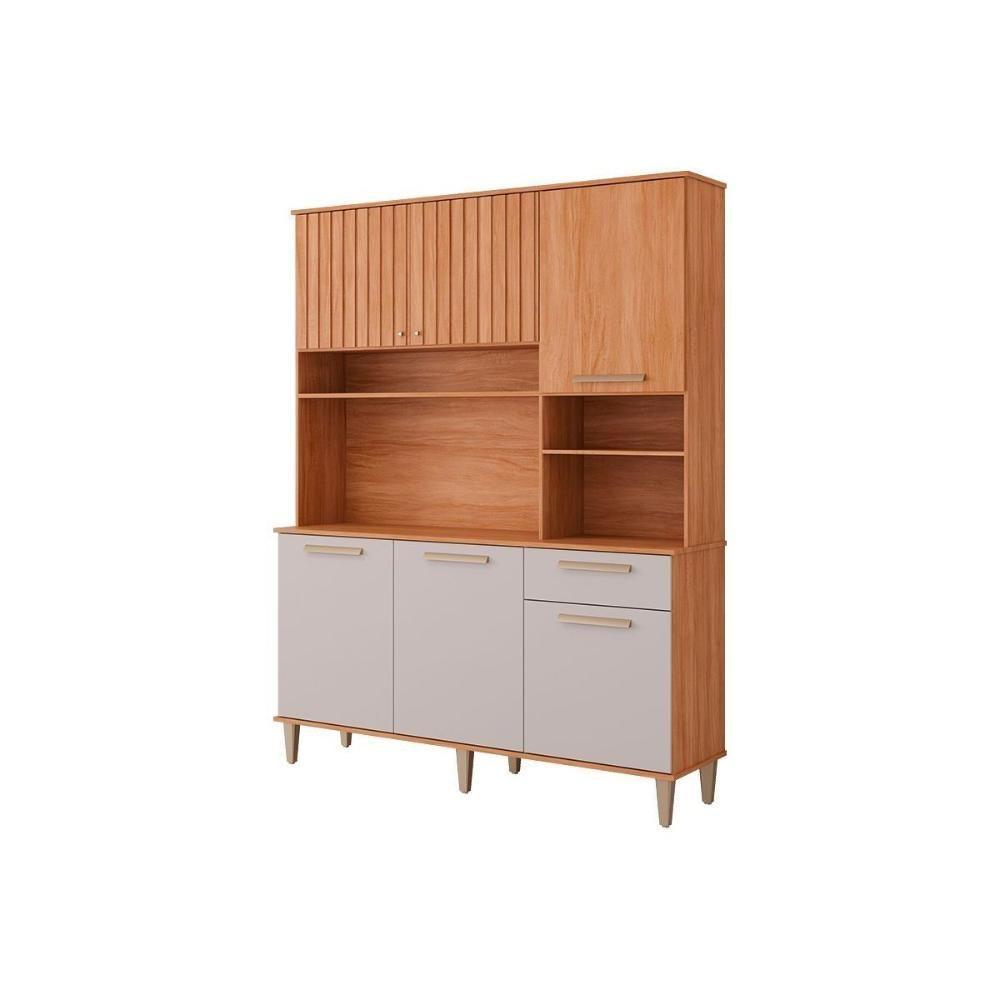 Kit De Cozinha Compacta Mila 6 Portas 1 Gaveta E 4 Nichos Cinamomo-off White - Mgm - 1