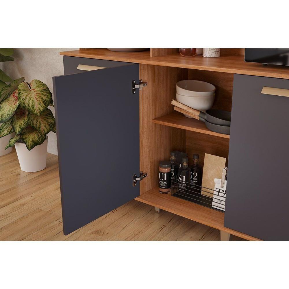 Kit De Cozinha Compacta Mila 6 Portas 1 Gaveta E 4 Nichos Cinamomo-off White - Mgm - 2