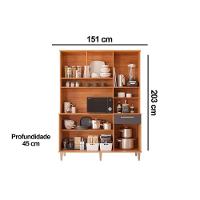 Kit De Cozinha Compacta Mila 6 Portas 1 Gaveta E 4 Nichos Cinamomo-off White - Mgm