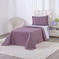 Kit Cobre Leito Milão Solteiro 2 Peças 100% Poliéster - Rose Cassis / Branco - 3