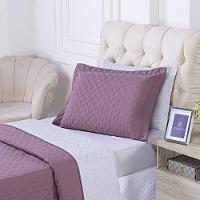 Kit Cobre Leito Milão Solteiro 2 Peças 100% Poliéster - Rose Cassis / Branco - 2