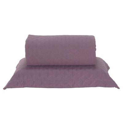 Kit Cobre Leito Milão Solteiro 2 Peças 100% Poliéster - Rose Cassis / Branco