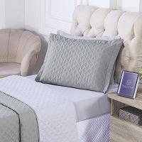 Kit Cobre Leito Milão Solteiro 2 Peças 100% Poliéster - Linho / Branco - 3