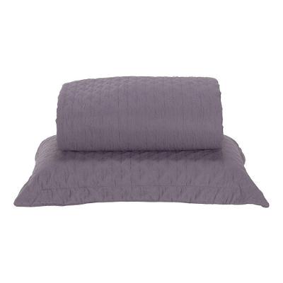 Kit Cobre Leito Milão Solteiro 2 Peças 100% Poliéster - Lavanda / Branco