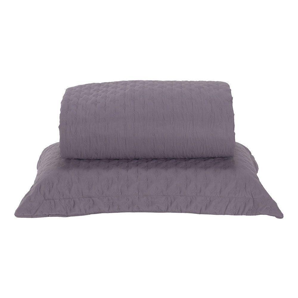 Kit Cobre Leito Milão Solteiro 2 Peças 100% Poliéster - Lavanda / Branco - 1