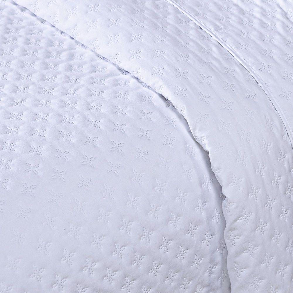 Kit Cobre Leito Milão Solteiro 2 Peças 100% Poliéster - Branco/branco - 4