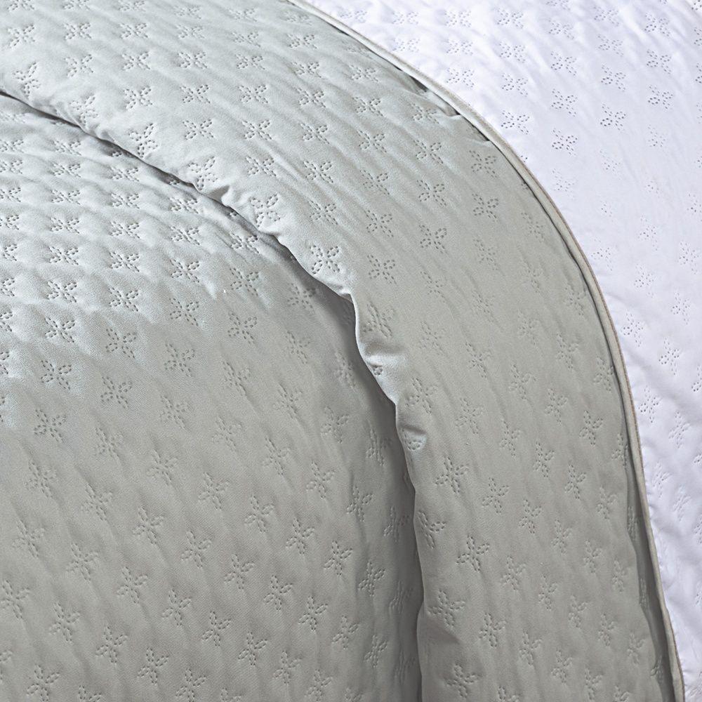 Kit Cobre Leito Milão Queen 3 Peças 100% Poliéster - Linho / Branco - 2