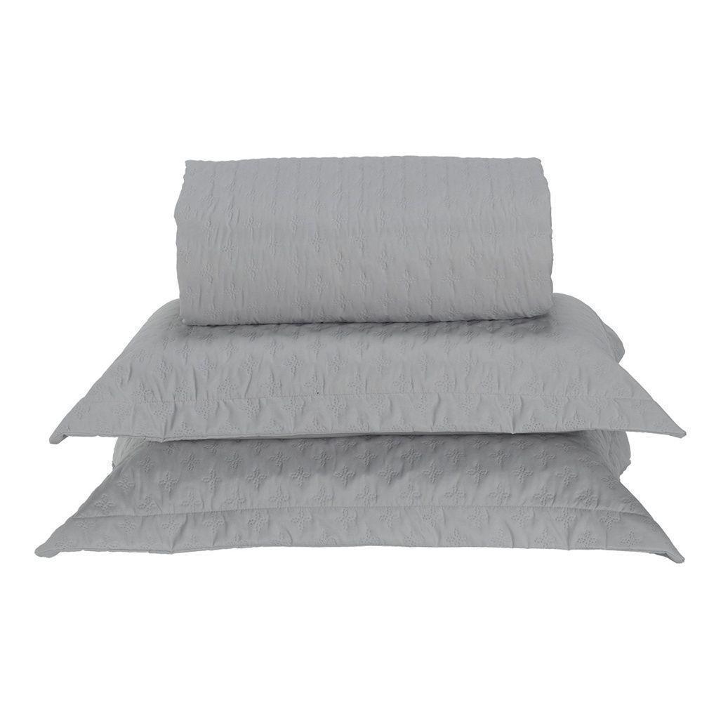 Kit Cobre Leito Milão Queen 3 Peças 100% Poliéster - Linho / Branco - 1