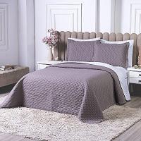 Kit Cobre Leito Milão Queen 3 Peças 100% Poliéster - Lavanda / Branco - 5