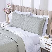 Kit Cobre Leito Milão Casal 3 Peças 100% Poliéster - Linho / Branco - 5