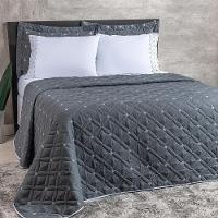 Kit Cobre Leito 6 Peças King Ideale Percal 200 Fios 100% Poliéster - Grafite - 1