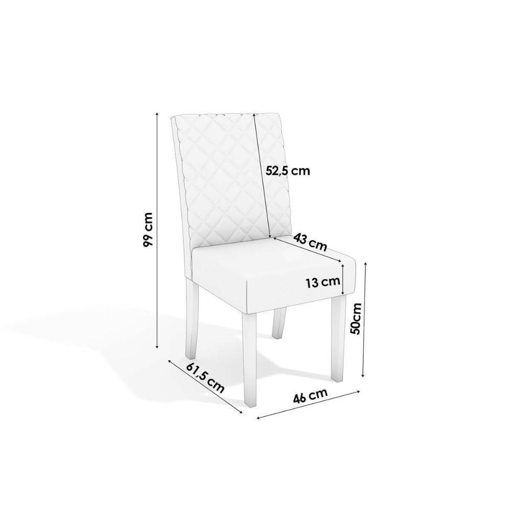 Kit 2 Cadeiras Sala Jantar 2cad133 2 Un Canela-linho Cinza - Kappesberg - 2