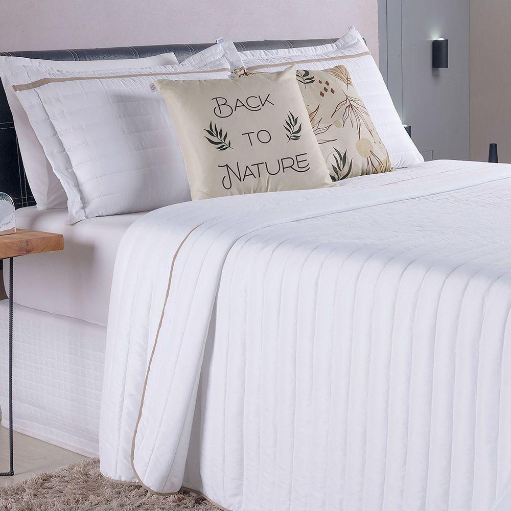 Kit Cobre Leito 5 Peças Queen Inove Percal 200 Fios 100% Poliéster - Nature Branco/cáqui - 6