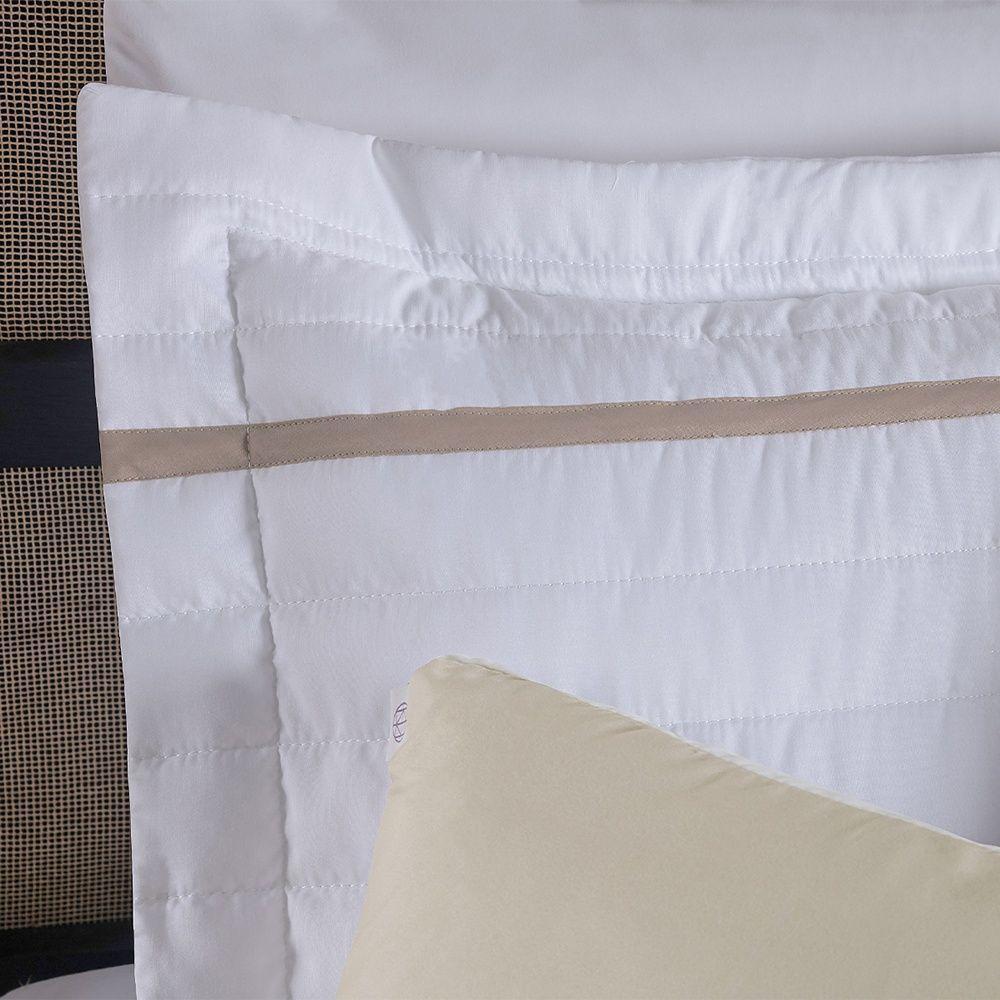 Kit Cobre Leito 4 Peças Solteiro Inove Percal 200 Fios 100% Poliéster - Nature Branco/cáqui - 8