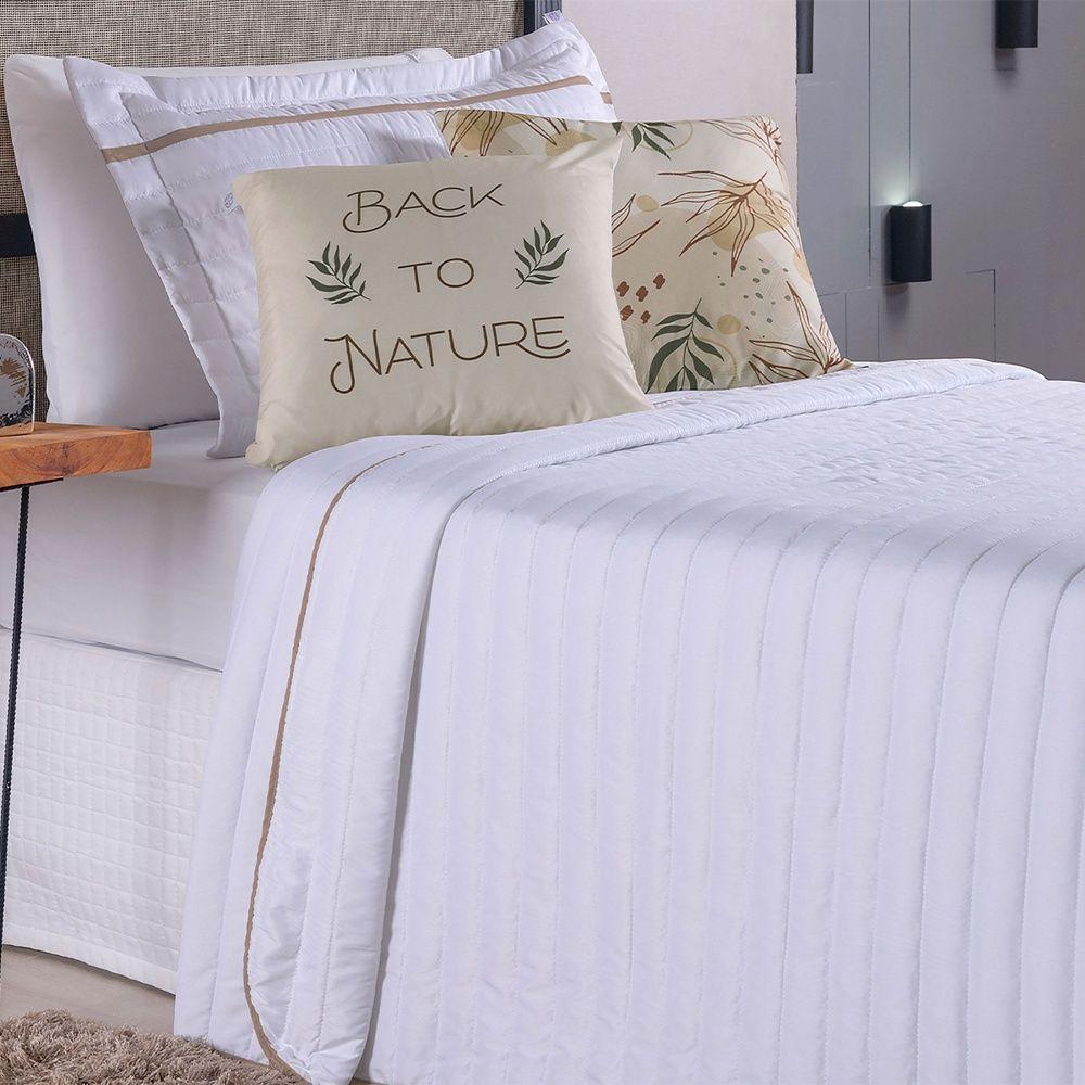 Kit Cobre Leito 4 Peças Solteiro Inove Percal 200 Fios 100% Poliéster - Nature Branco/cáqui - 5