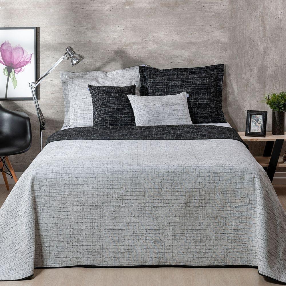 Kit Colcha 5 Peças Queen Jacquard Dual 60% Algodão 40% Poliéster - Preto - 2