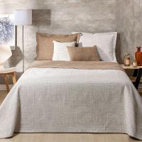 Kit Colcha 5 Peças Queen Jacquard Dual 60% Algodão 40% Poliéster - Bege - 1