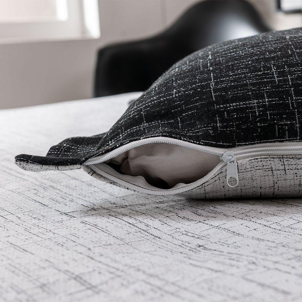 Kit Colcha 4 Peças Solteiro Jacquard Dual 60% Algodão 40% Poliéster - Preto - 5